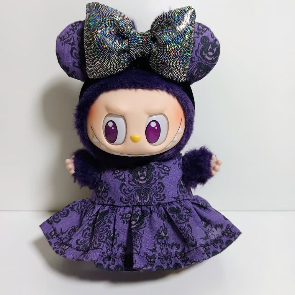 Custom Disney Haunted Mansion Dress and Ears Made to fit Labubu
